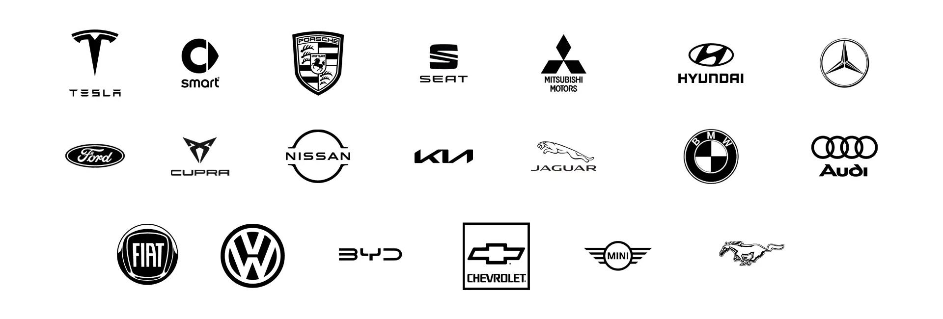 Range of charging stations